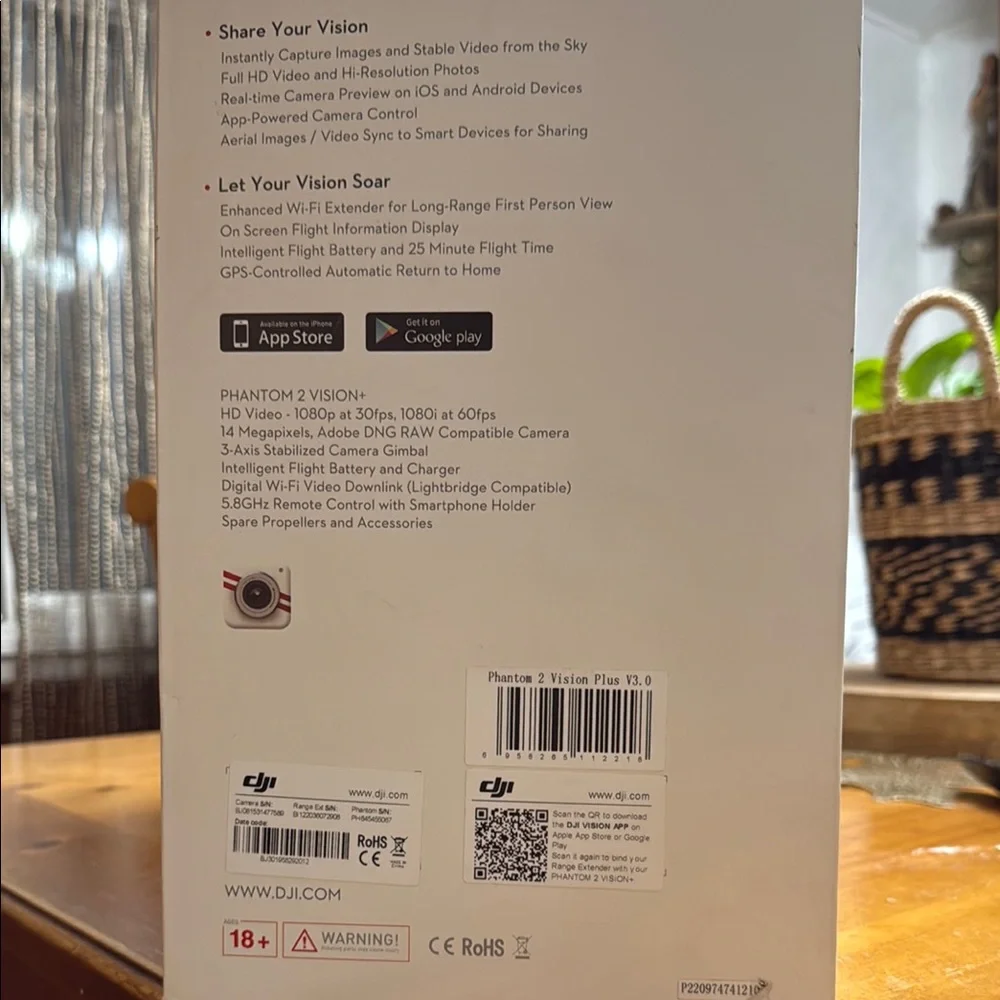 DJI Phantom 2 Vision+ White Drone Camera